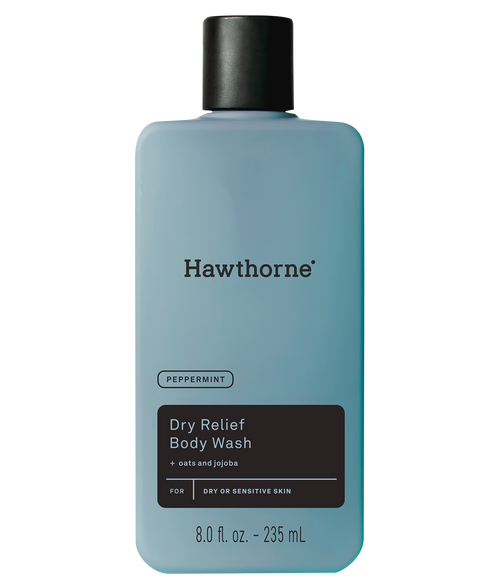 image of dry relief body wash bottle